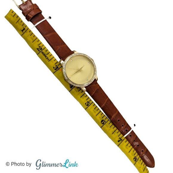 Manhattan by Croton Womens Brown Leather Strap Watch NWOT - Picture 3 of 10